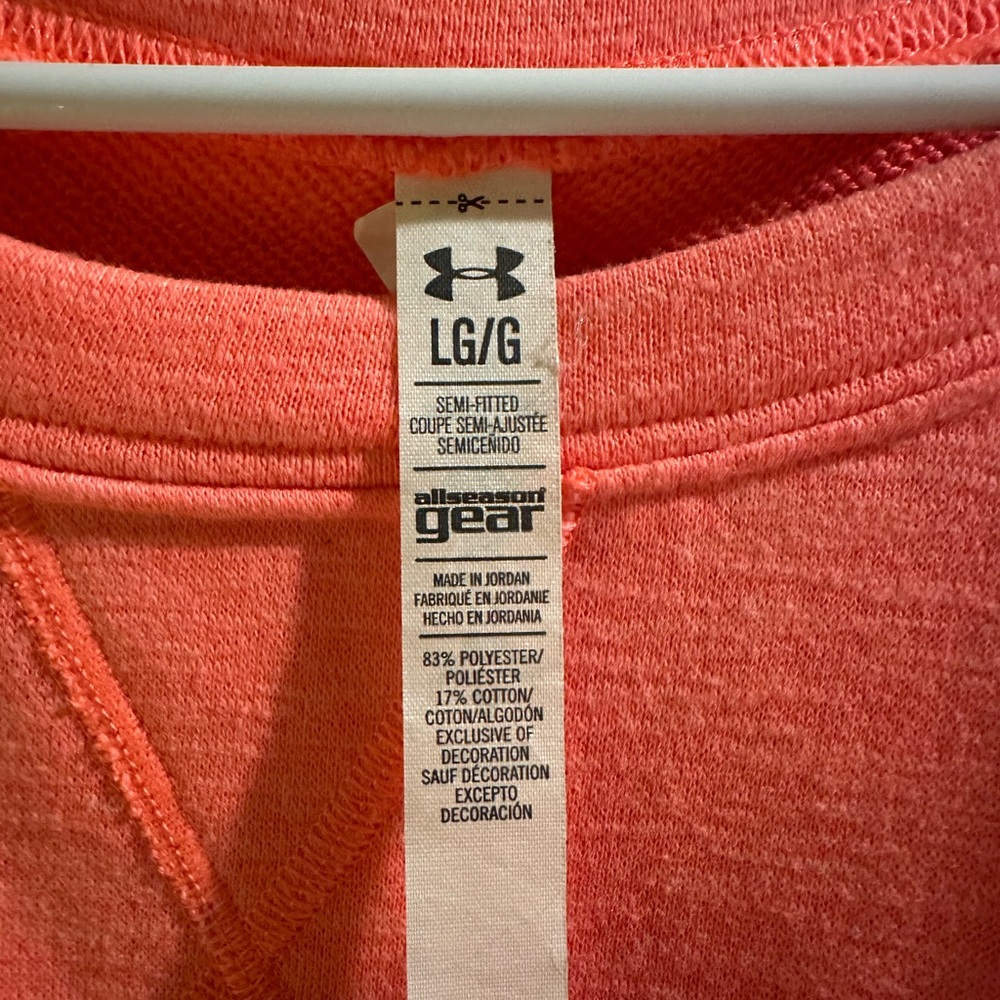 Under Armour Vibrant Coral Long Sleeve Crop Top - Picture 3 of 4